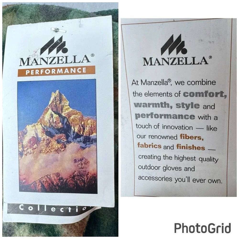 Manzella Polartec Fleece Mittens Gloves Large Mirror Lake Green Water Repellent